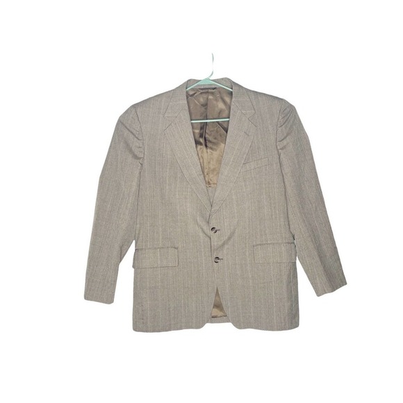 LaCrosse Sport Coat Blazer Suit Jacket Sz 44L Light Brown Stripe Made In USA - Picture 1 of 12